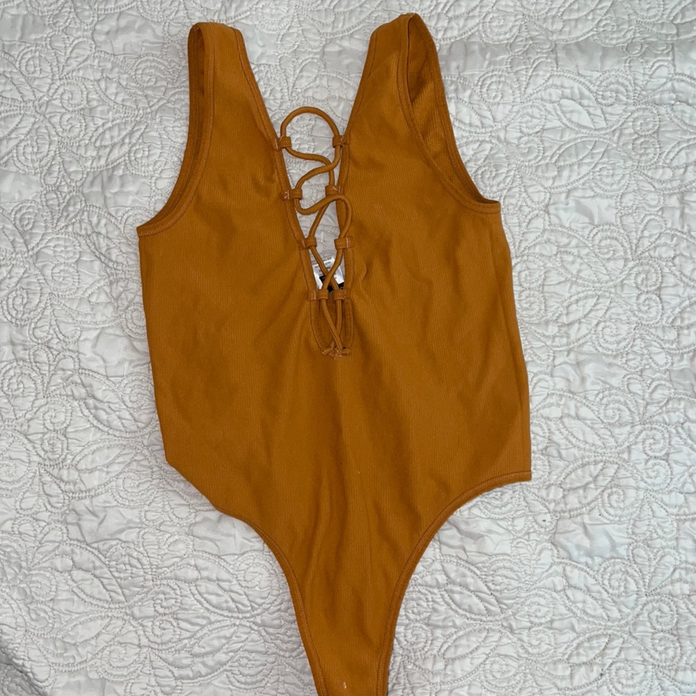 Comfy orange bodysuit